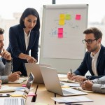 Group of professionals discussing a project